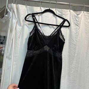 Torrid Black Velvet Lace Midi Dress